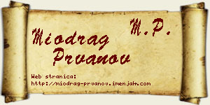 Miodrag Prvanov vizit kartica